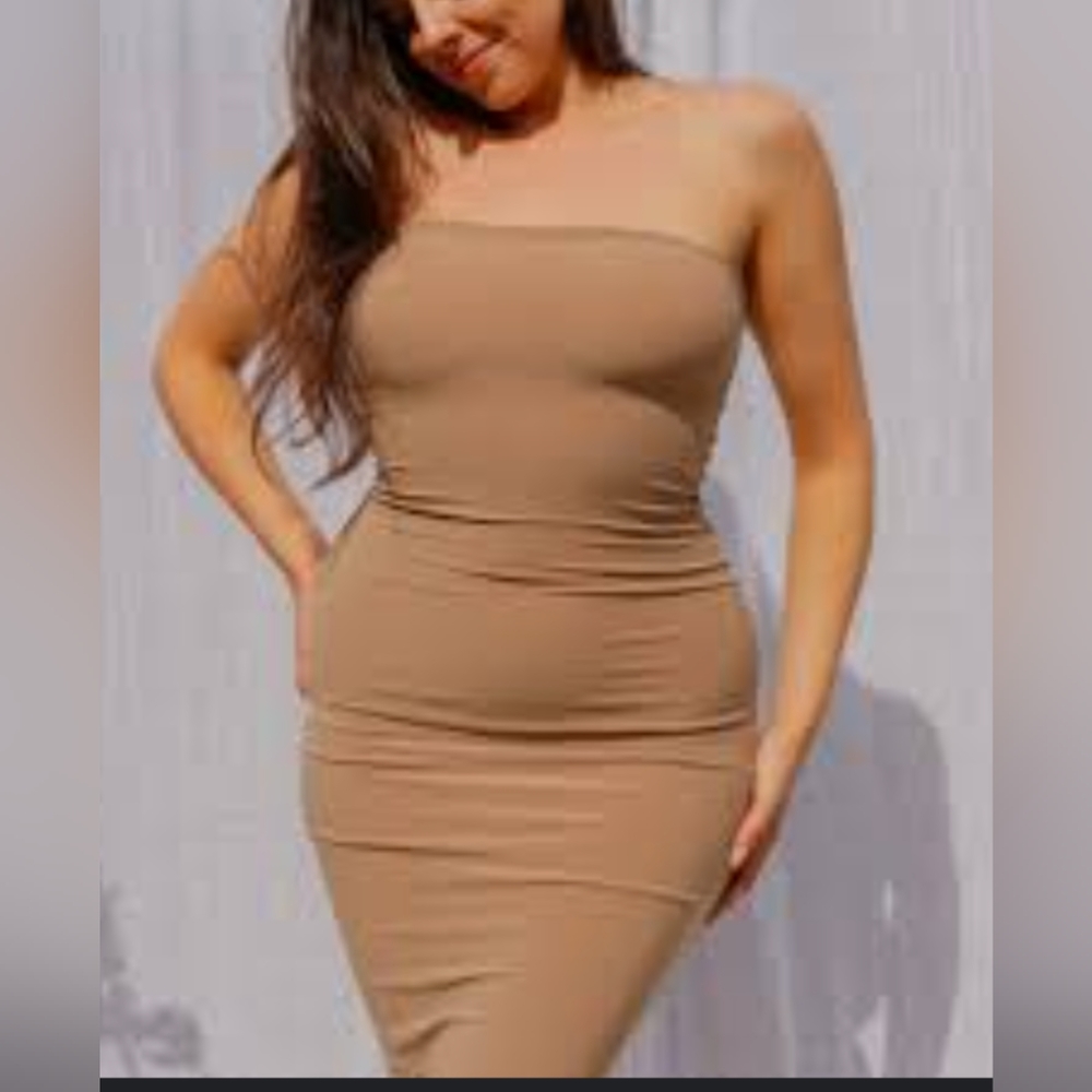 AYM Studio Tamera Maxi Dress in Camel, Size Small, New With Tags